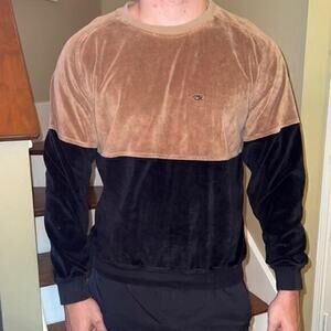 ▶️ Oscar De La Renta ◀️ Velour brown / black long sleeve sweater